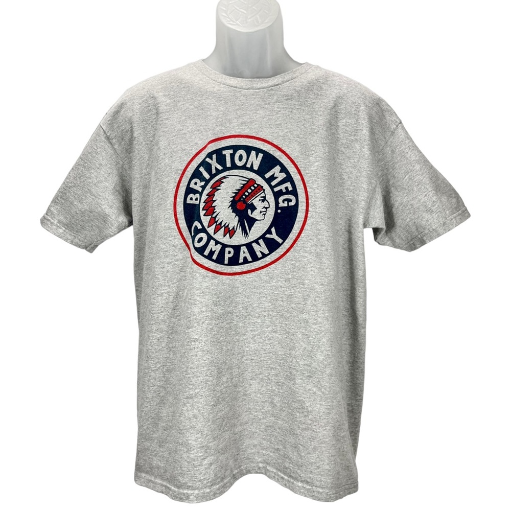 Brixton | Men’s Large | Rival‎ Stamp Short Sleeve Graphic Heather Gray T-Shirt